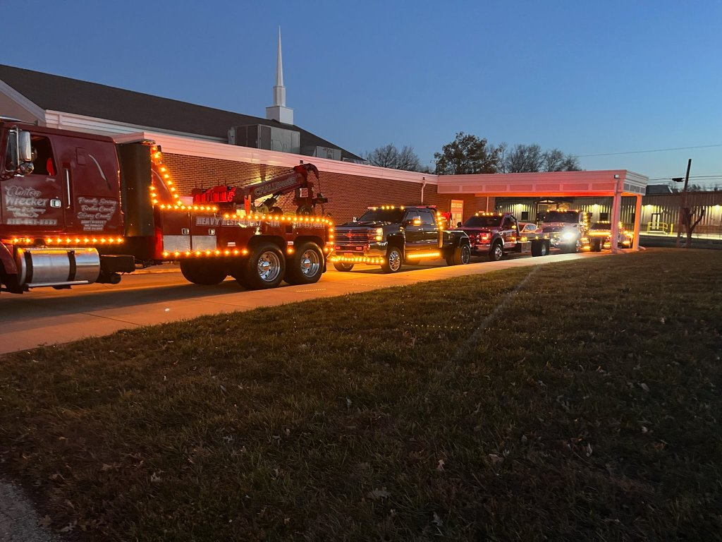 Clinton Wrecker fleet ready at dusk